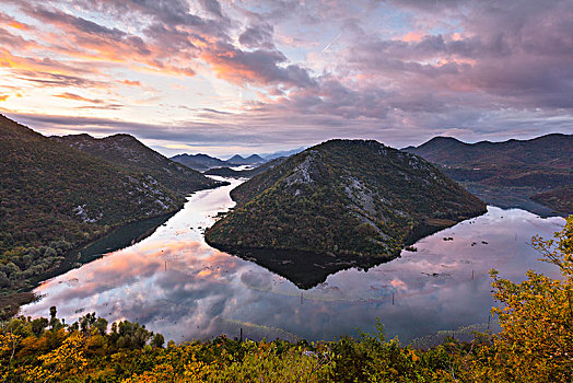 日出,靠近,黑山