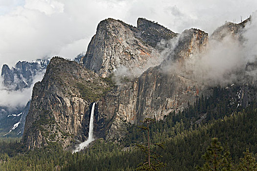美国,加利福尼亚,优胜美地,布里尔维尔瀑布