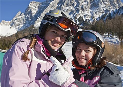 女性,滑雪者,滑雪,头盔,奥地利