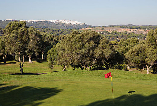 高尔夫球场,高尔夫,乡村俱乐部,后面,卡迪兹,安达卢西亚,西班牙,欧洲