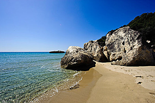 海滩,靠近,省,努奥罗,东方,萨丁尼亚,意大利,欧洲