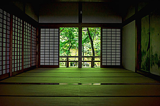 室内,传统,日本,建筑,榻榻米,纸