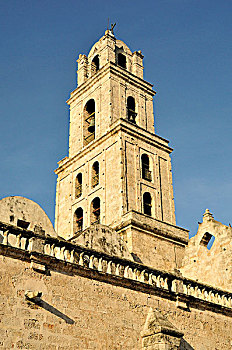 塔,大教堂,老,城镇,哈瓦那,世界遗产,古巴,加勒比