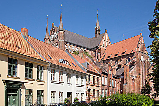 教堂,魏斯玛,梅克伦堡前波莫瑞州,德国,欧洲