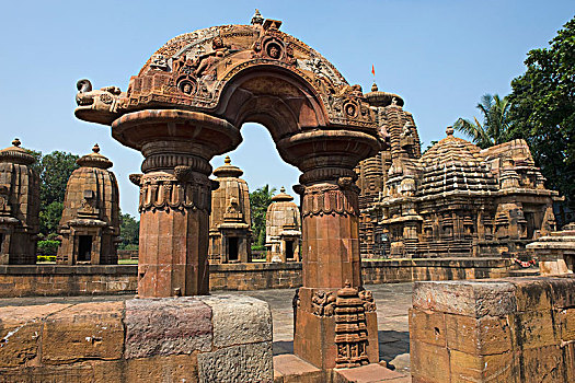 印度,奥里萨帮,庙宇,10世纪,门口