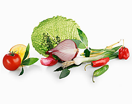 蔬菜,白色背景