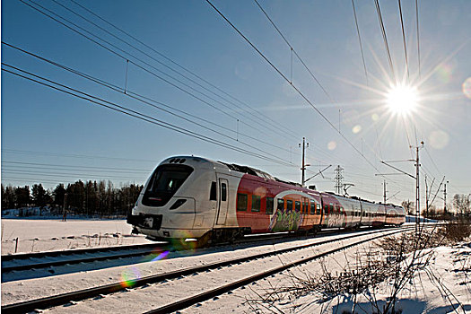 列车,冬天,风景