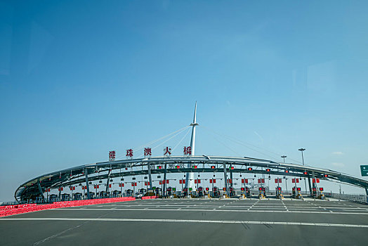 广东港珠澳大桥美丽风光及城市天际线