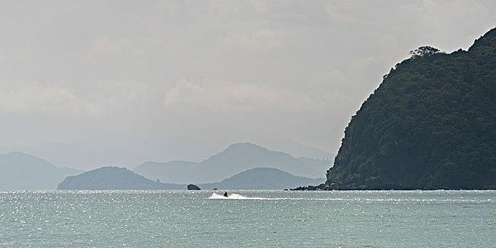风景,摩托艇,海洋,苏梅岛,苏拉塔尼,省,泰国