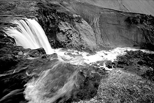 冰岛,动作,自然,风景,圆点,壮观,瀑布,一个,上面,靠近