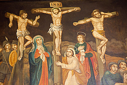 菲律宾,马尼拉,教堂,博物馆,描绘,耶稣,十字架
