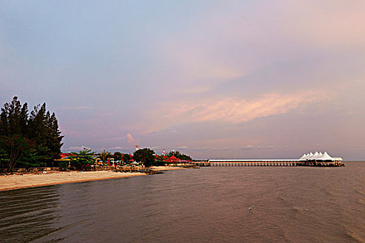 日落,码头,马来西亚