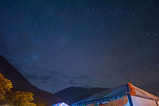 西藏雅鲁藏布江峡谷的星空