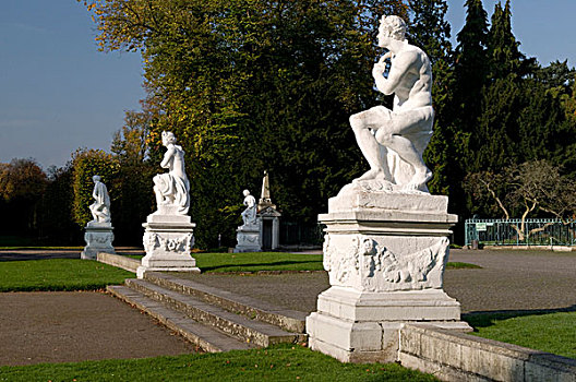 雕塑,公园,城堡,杜塞尔多夫,首都,城市,北方,德国,欧洲