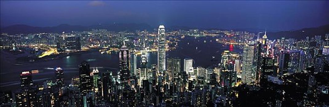 香港,城市,顶峰,夜晚