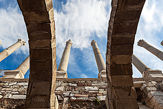 仰视,古迹,柱子,拱,土耳其