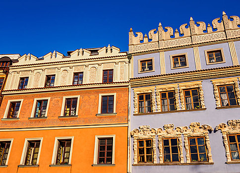 历史,建筑,住房,房子,老城,卢布林,波兰,欧洲