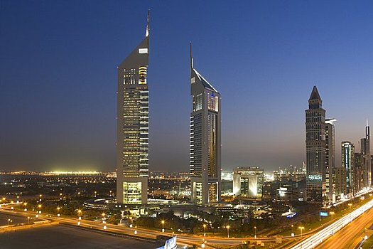 道路,阿联酋塔楼,迪拜,阿联酋