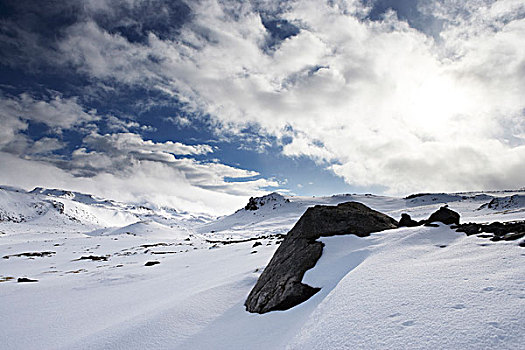 冬季风景,斯奈山半岛,冰岛