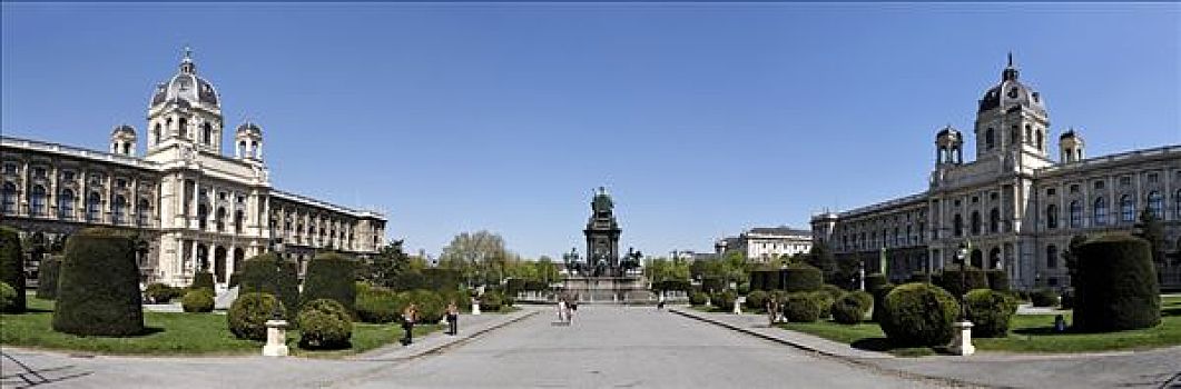 自然历史博物馆,左边,雕塑,玛丽亚,中心,艺术,历史,博物馆,右边,维也纳,奥地利,欧洲