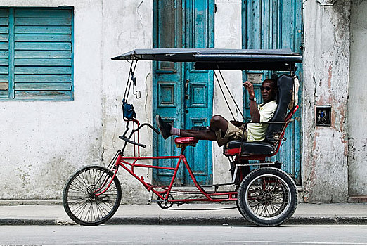 三轮车,出租车,哈瓦那,古巴