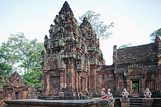 柬埔寨,收获,吴哥,女王宫,庙宇