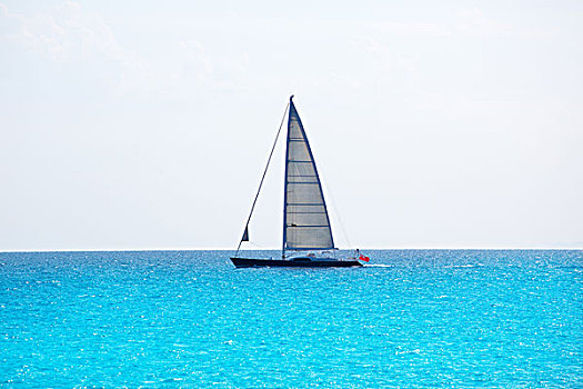 帆船,航行,巴利阿里群岛,青绿色,水,地中海