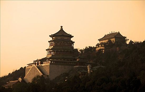 庙宇,颐和园,北京,中国,亚洲