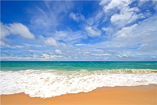 波纹,白色背景,沙滩,完美,晴朗,天空,普吉岛,泰国