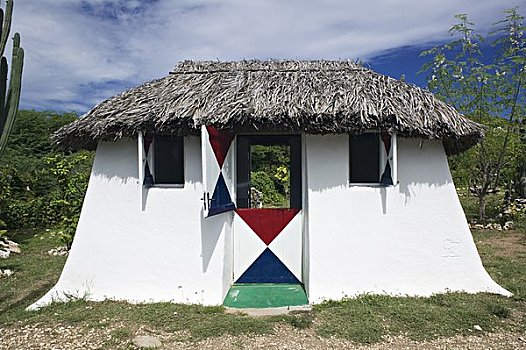 小,传统,房子,荷属列斯群岛,加勒比海