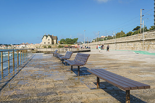 葡萄牙海滨小镇卡斯凯什海滩风景