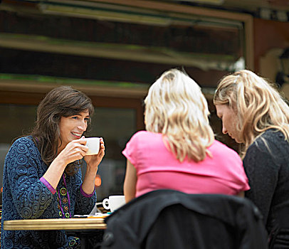 女人,咖啡,街边咖啡厅