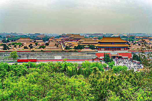 北京景山公园故宫全景