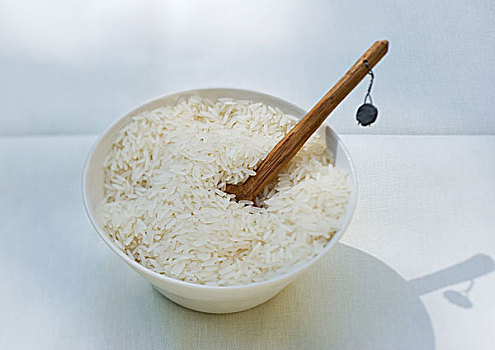 碗,米饭,木勺