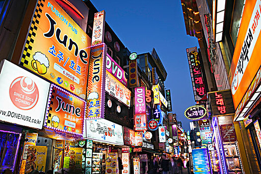 韩国,首尔,区域,景观灯