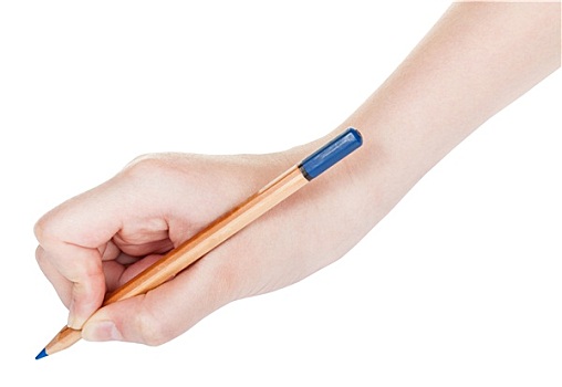 手,颜料,木头,蓝色,铅笔,隔绝