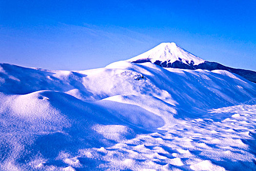 山,富士山,冬天