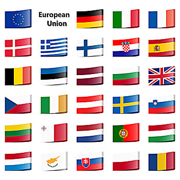 收集,旗帜,欧盟