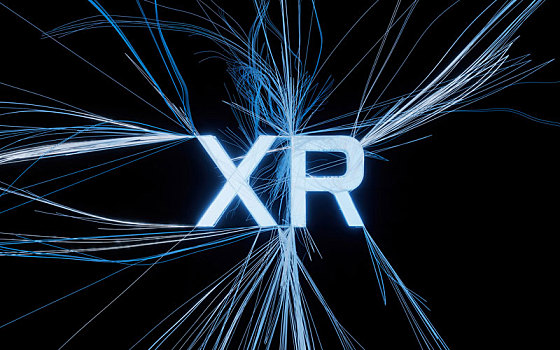 xr英文字母背景,粒子发光线条