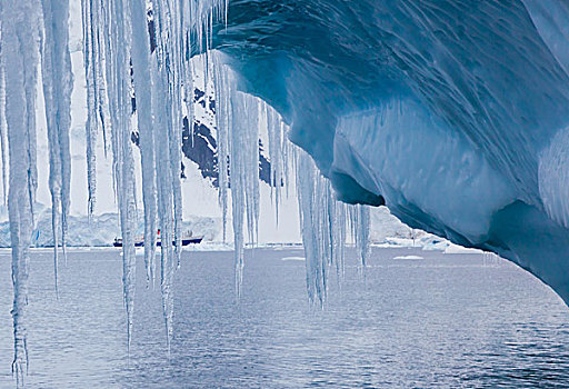 冰柱,悬挂,冰山,南极