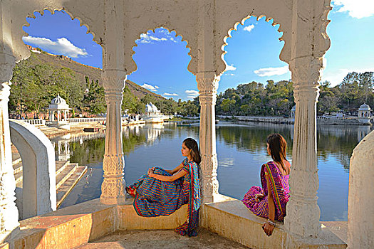 印度,女孩,传统服饰,乌代浦尔,拉贾斯坦邦,亚洲
