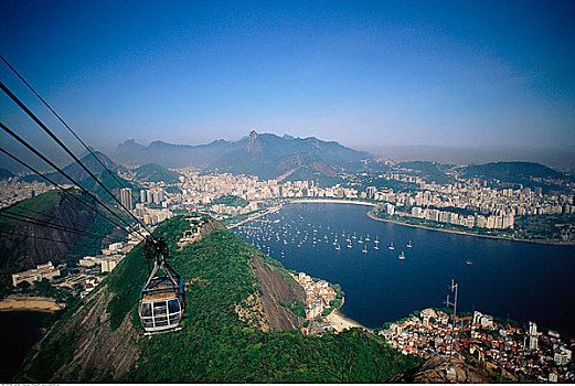 有轨电车,攀登,甜面包山,里约热内卢,巴西,南美
