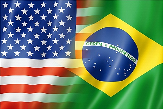 美国,巴西,旗帜