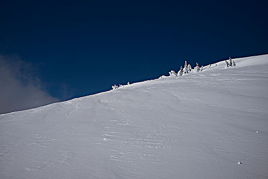 风景,积雪,山峰,蓝天,惠斯勒,不列颠哥伦比亚省,加拿大