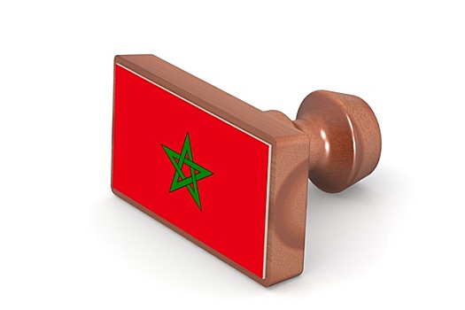 木质,图章,摩洛哥,旗帜