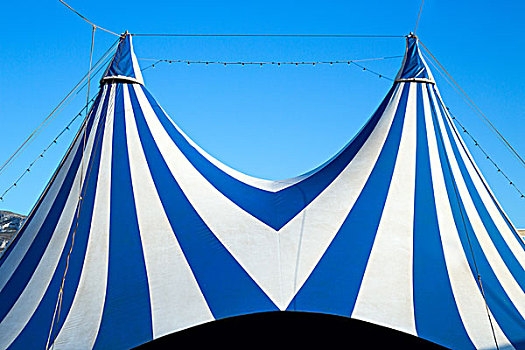 马戏团,帐蓬,条纹,蓝色,白色