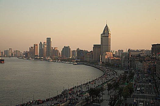 上海黄浦江,外滩,观光平台,光明大厦