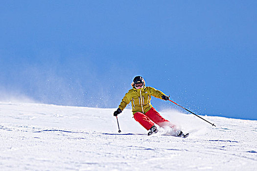 女青年,滑雪者,滑雪,滑雪胜地
