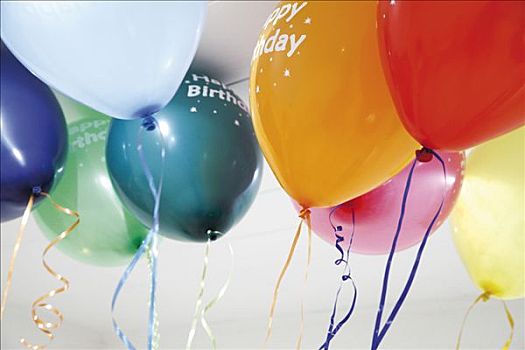 气球,生日快乐,文字,氦气,困住,天花板