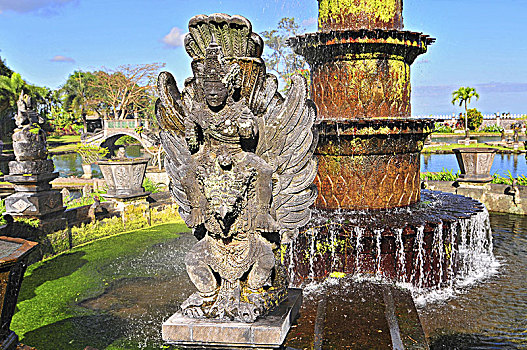大,喷泉,皇家,水,宫殿,水池,巴厘岛